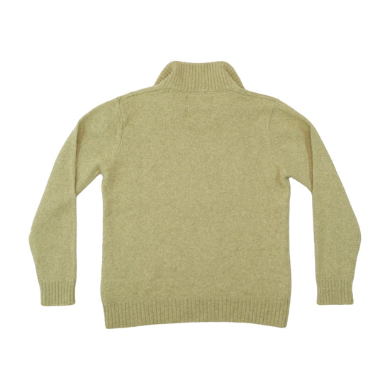 Vintage 100% Virgin Wool Olive Brown Turtleneck Knit Sweater