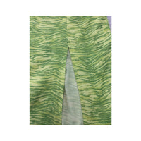 Americo Tavar Green Zebra Print Mesh Maxi Dress