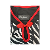 Calyneo Paris Zebra Rose Print Mandarin Collar Blouse