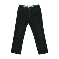 EW Easy Wear Dark Green Cotton Corduroy Chinos