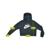 Nike Metallic Logo Cropped Cotton Blend Hoodie Sweater