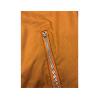 Vintage Orange Lightweight Polyester Zip Front Jacket with Point Collar
