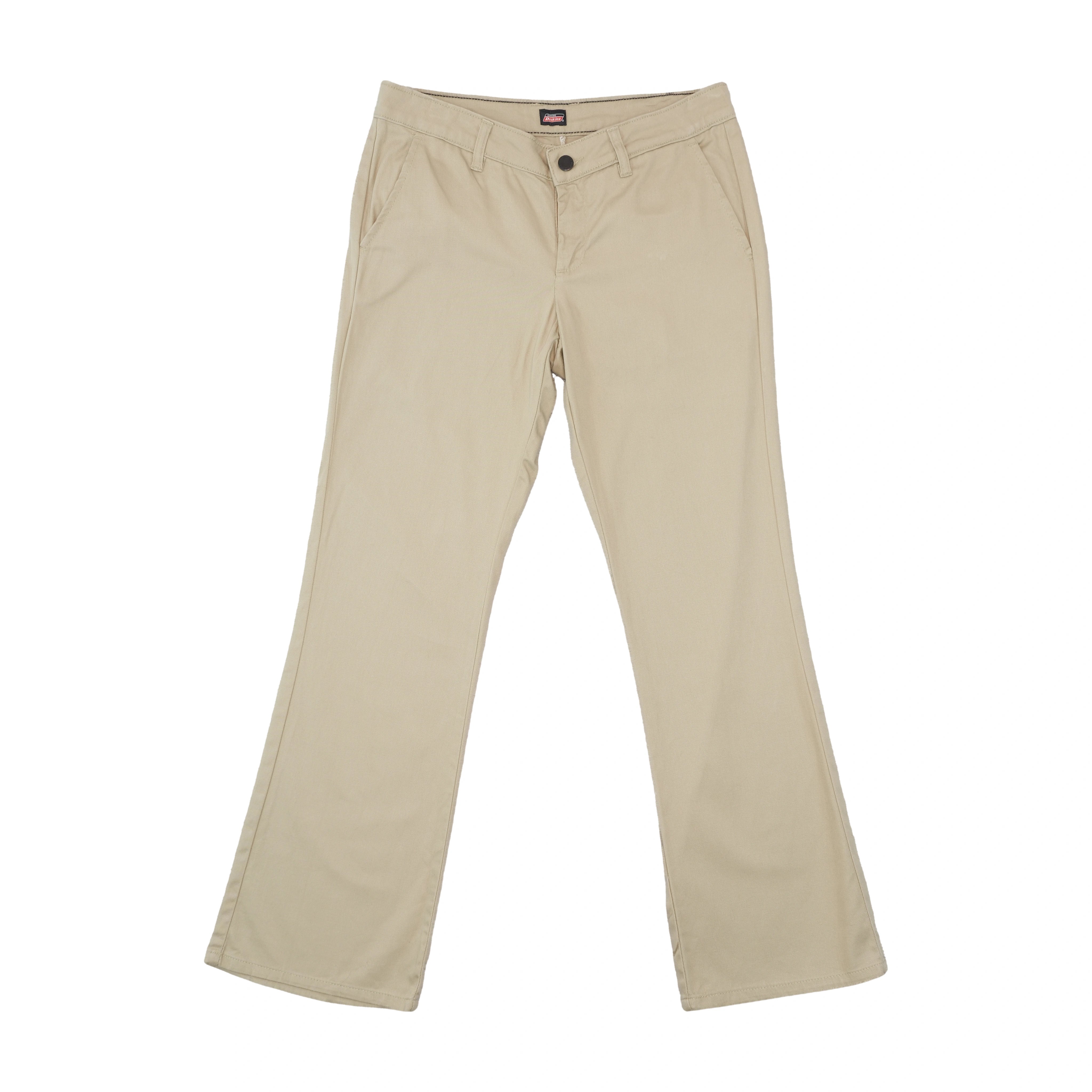 Dickies Mid-Rise Slim Fit Bootcut Cotton Blend Twill Khaki Work Pants