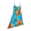 Abstract Rose Print Asymmetrical Slip Dress