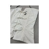 White Corset Top with Black Striped Trim and Lace-Up Detail