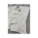 White Corset Top with Black Striped Trim and Lace-Up Detail