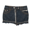 Nine Lives Studded Zip Front Denim Mini Skirt