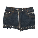 Nine Lives Studded Zip Front Denim Mini Skirt