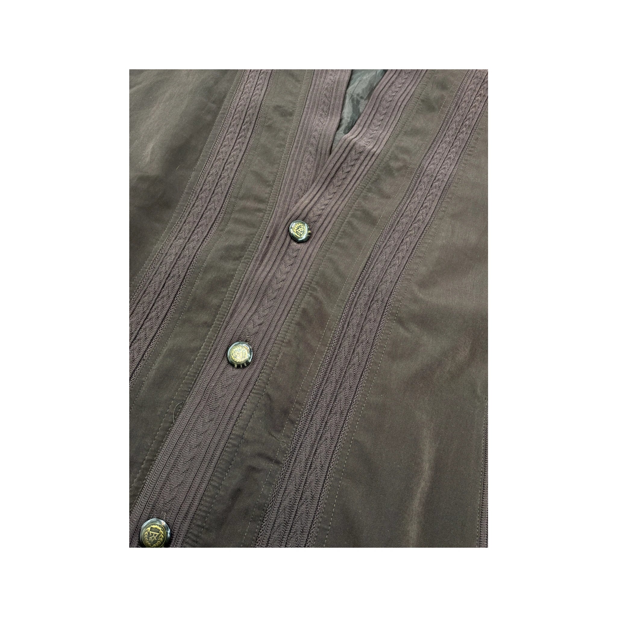 BCG Blues Vintage Brown Textured Trim Jacket