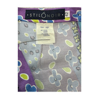 St. Lönnqvist Purple & Blue Floral Stripe Mini Skirt