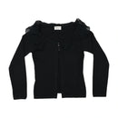Blumarine Ruffle Collar Knit Cardigan