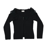 Blumarine Ruffle Collar Knit Cardigan