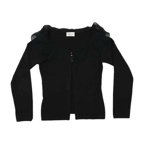 Blumarine Ruffle Collar Knit Cardigan