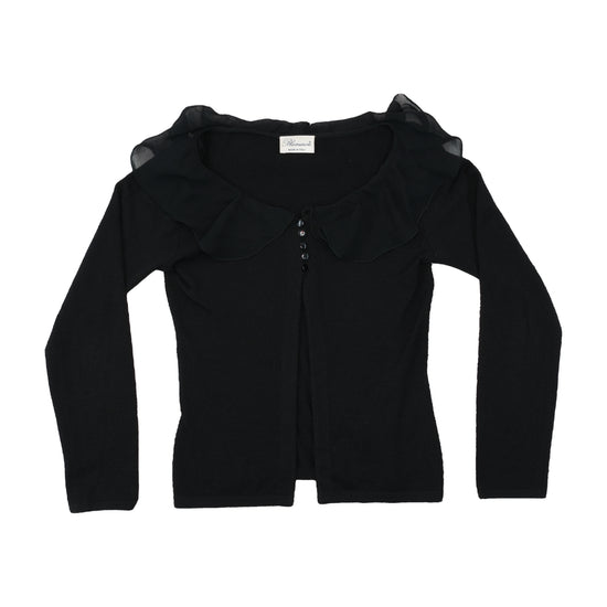 Blumarine Ruffle Collar Knit Cardigan