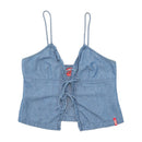 Miss Sixty Lace Up Chambray Cotton Tank Top
