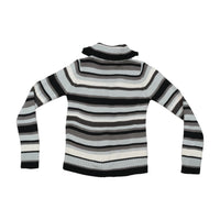 emo! Striped Zip Front Knit Sweater