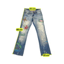 Vintage Tropical Embroidered Distressed Denim Jeans