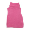 Miss Sixty Fuzzy Pink Mohair Turtleneck Sleeveless Sweater