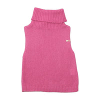 Miss Sixty Fuzzy Pink Mohair Turtleneck Sleeveless Sweater