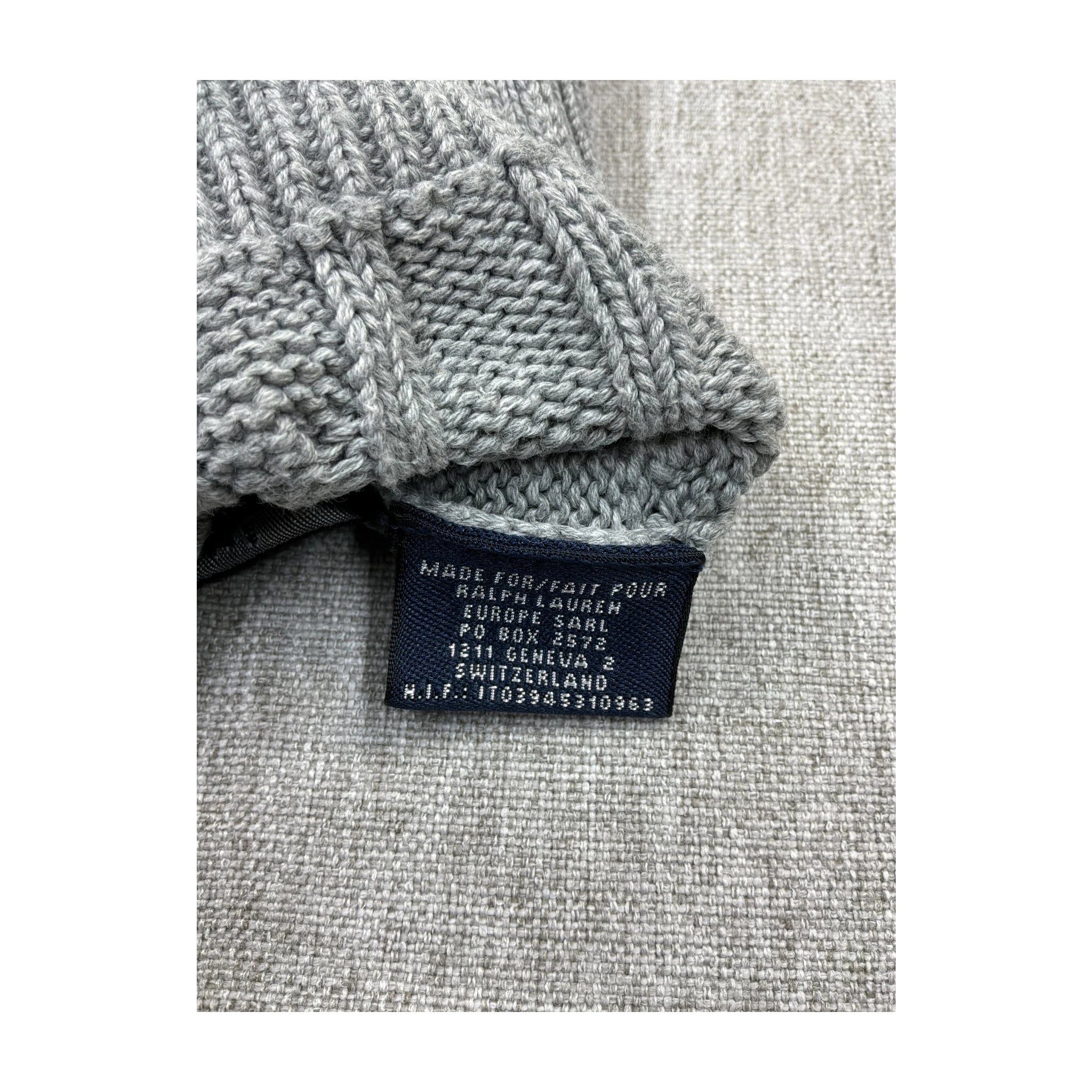 Gray Cable Knit Zip Sweater
