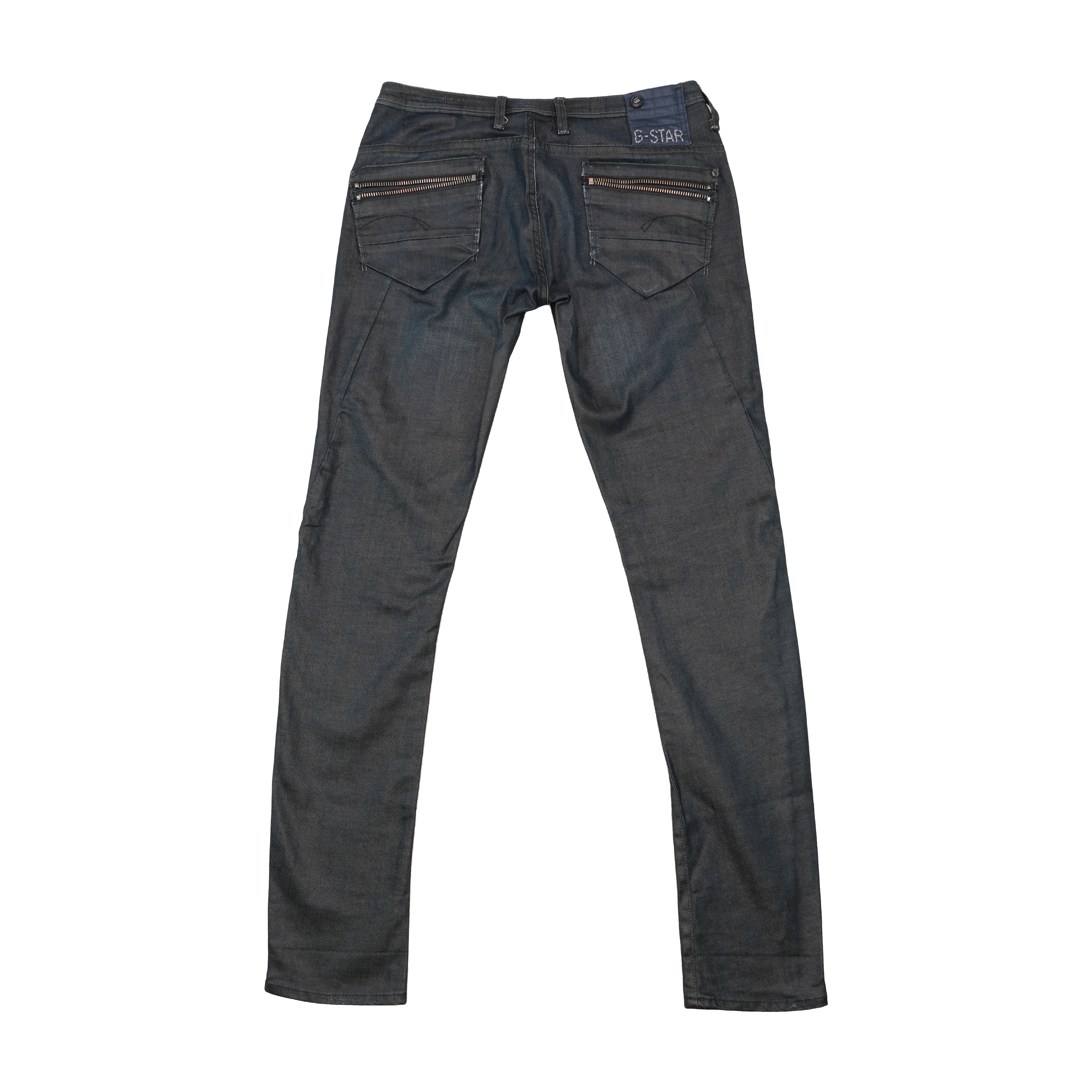 Calças de ganga Skinny G-STAR RAW em ganga Elástica Cinzento-escura com Bolso de Fecho
