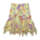 Pastel Yellow Floral Handkerchief Ruffle Skirt