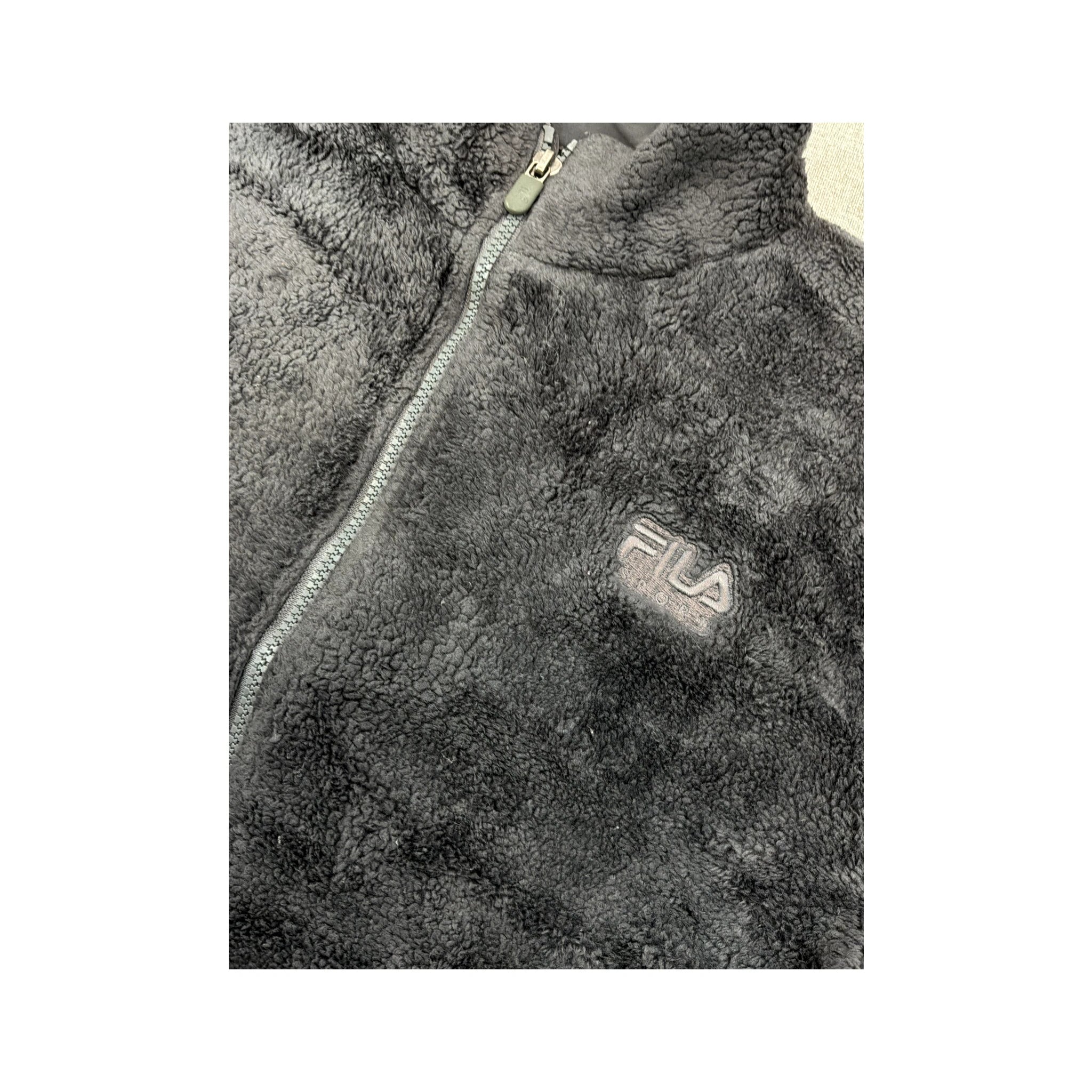 FILA Sport Charcoal Sherpa Fleece Full-Zip Jacket