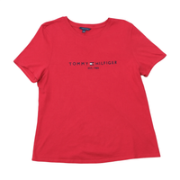 Tommy Hilfiger Embroidered Logo Crewneck Cotton T-Shirt (Smartsizer)