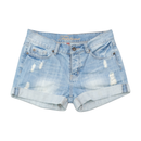 Fishbone Distressed Cuffed Denim Shorts