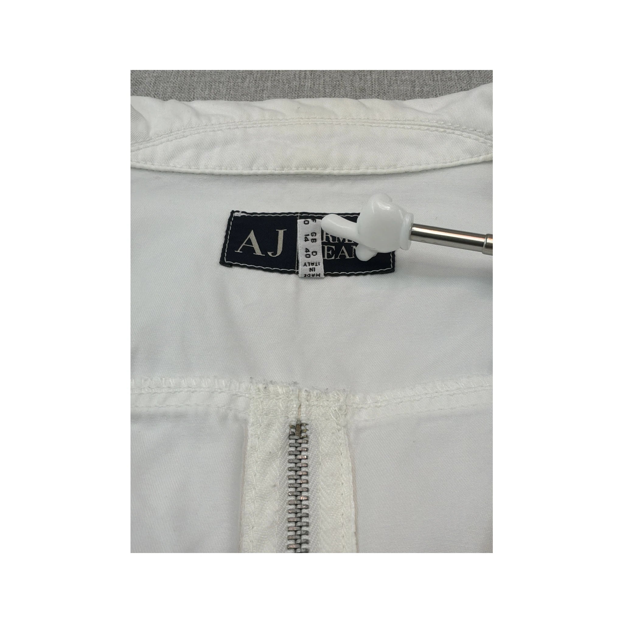 Armani Jeans White Zip Up Utility Jacket