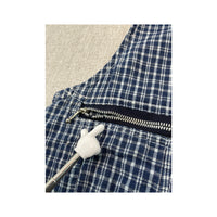 BOX Jeans & Co. Blue Plaid Zip Front Vest Jacket