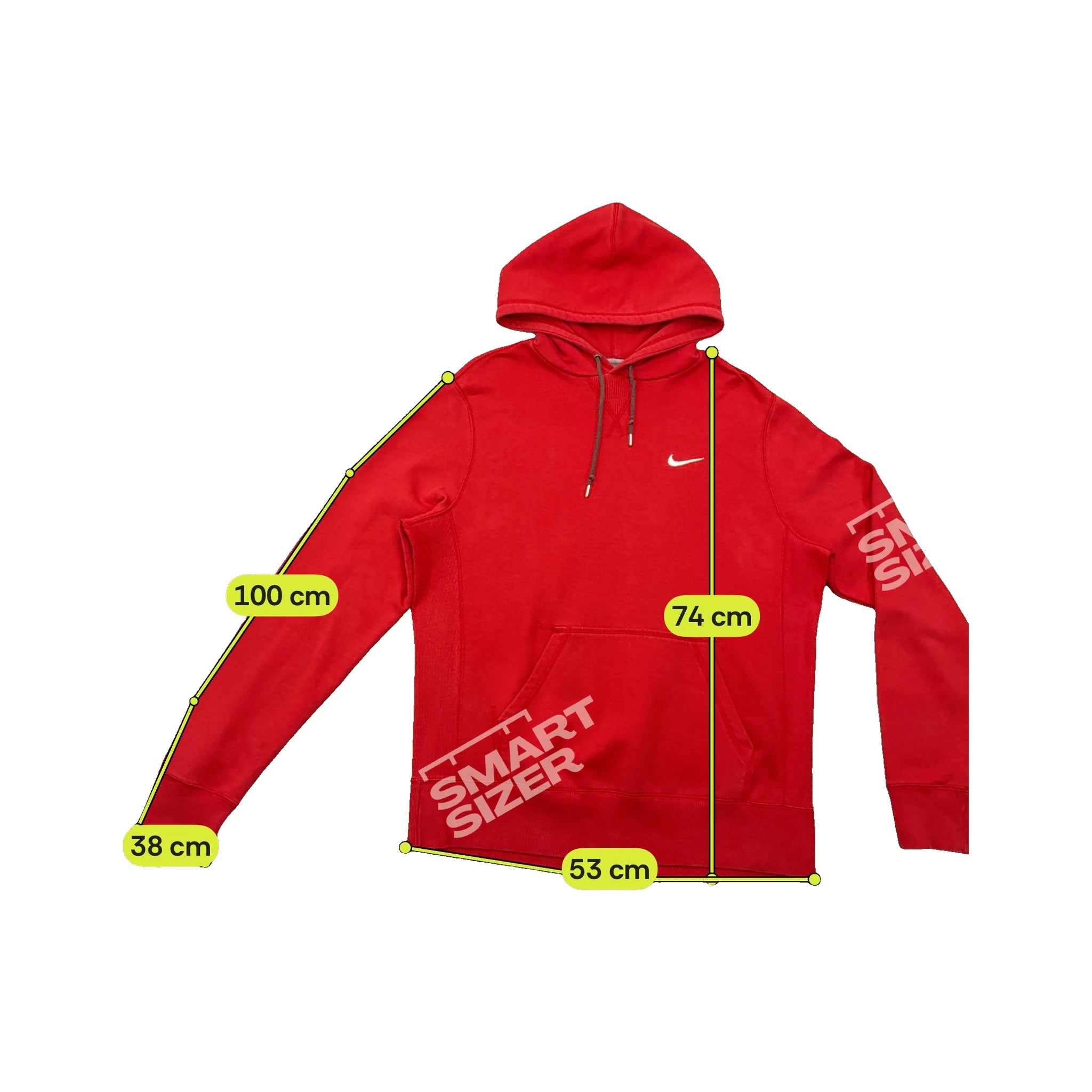 Nike Red Cotton Blend Embroidered Swoosh Pullover Hoodie Sweater