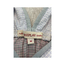 Replay Patchwork Plaid Deep V Blouse