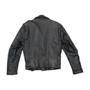 Vintage Black Leather Belted Moto Jacket