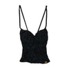 Miss Sixty Flocked Lace Up Corset Tank Top