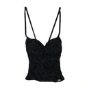Miss Sixty Flocked Lace Up Corset Tank Top