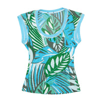Tropical Leaf Print Tank Top