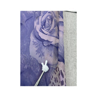 Vintage Purple Rose and Animal Print Asymmetric Midi Skirt