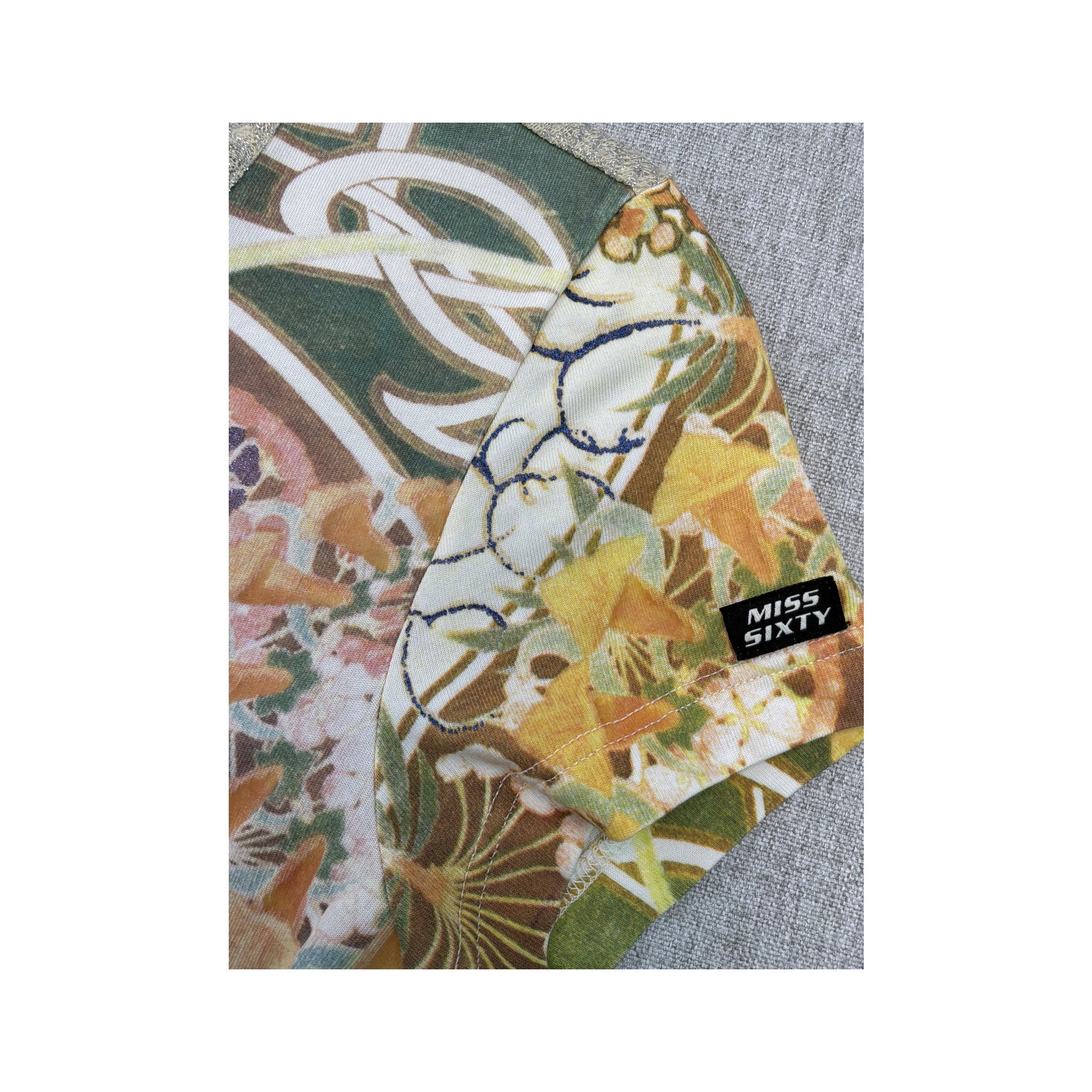 T-shirt Miss Sixty Luxury com estampado Art Nouveau e Lantejoulas