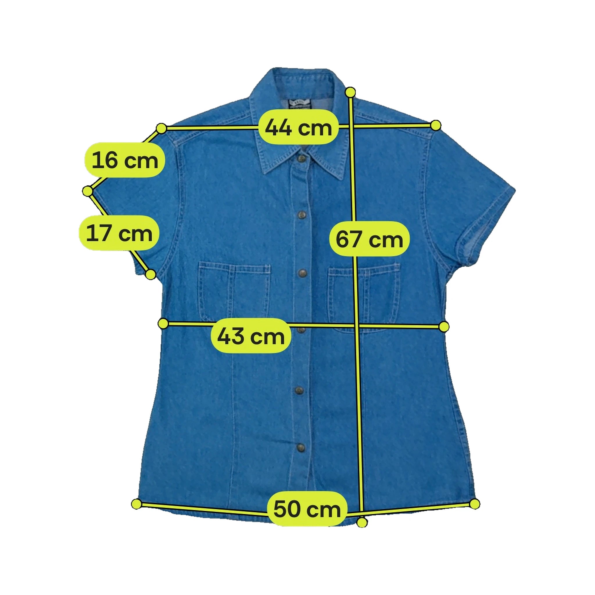 Blue Jeans Basic Distressed Wash Button-Up Short Sleeve Shirt