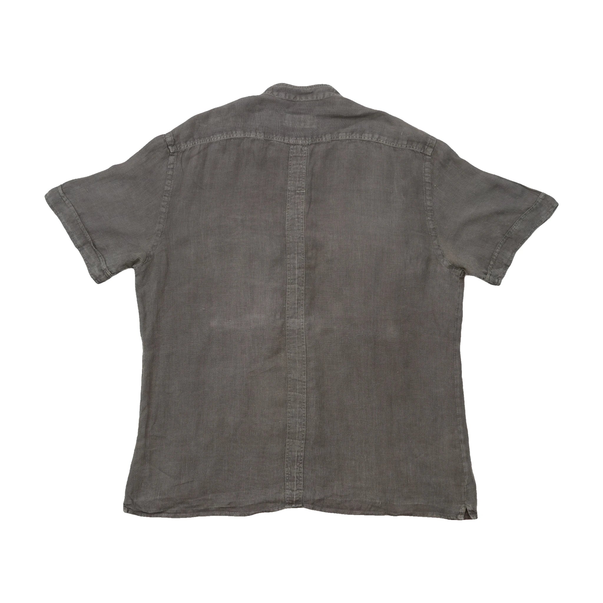 Pal Zileri Gray Band Collar Utility Shirt