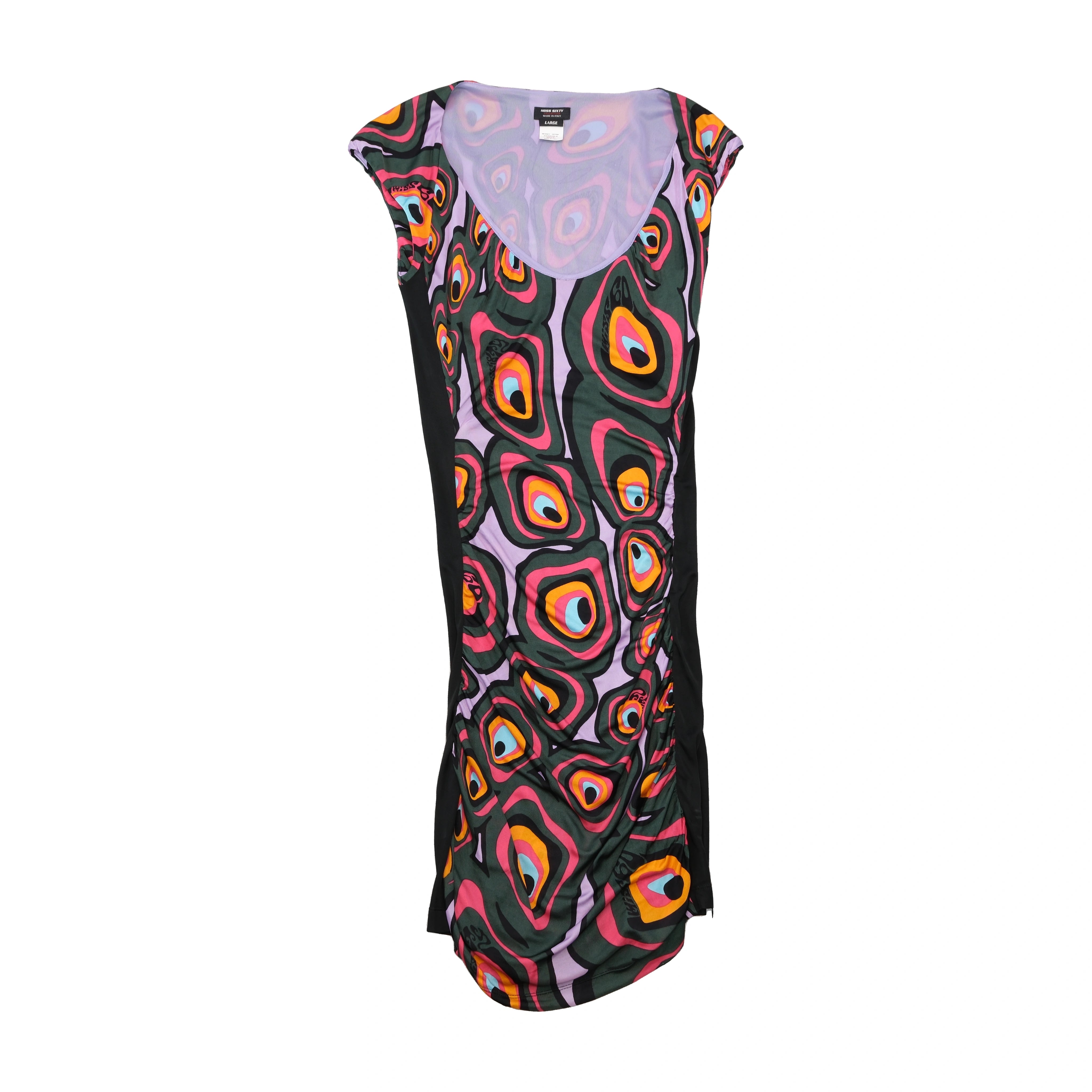 Miss Sixty Collection Psychedelic Print Ruched Dress