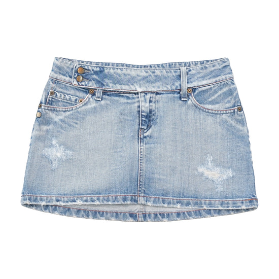 Kocca Distressed Low Rise Denim Mini Skirt