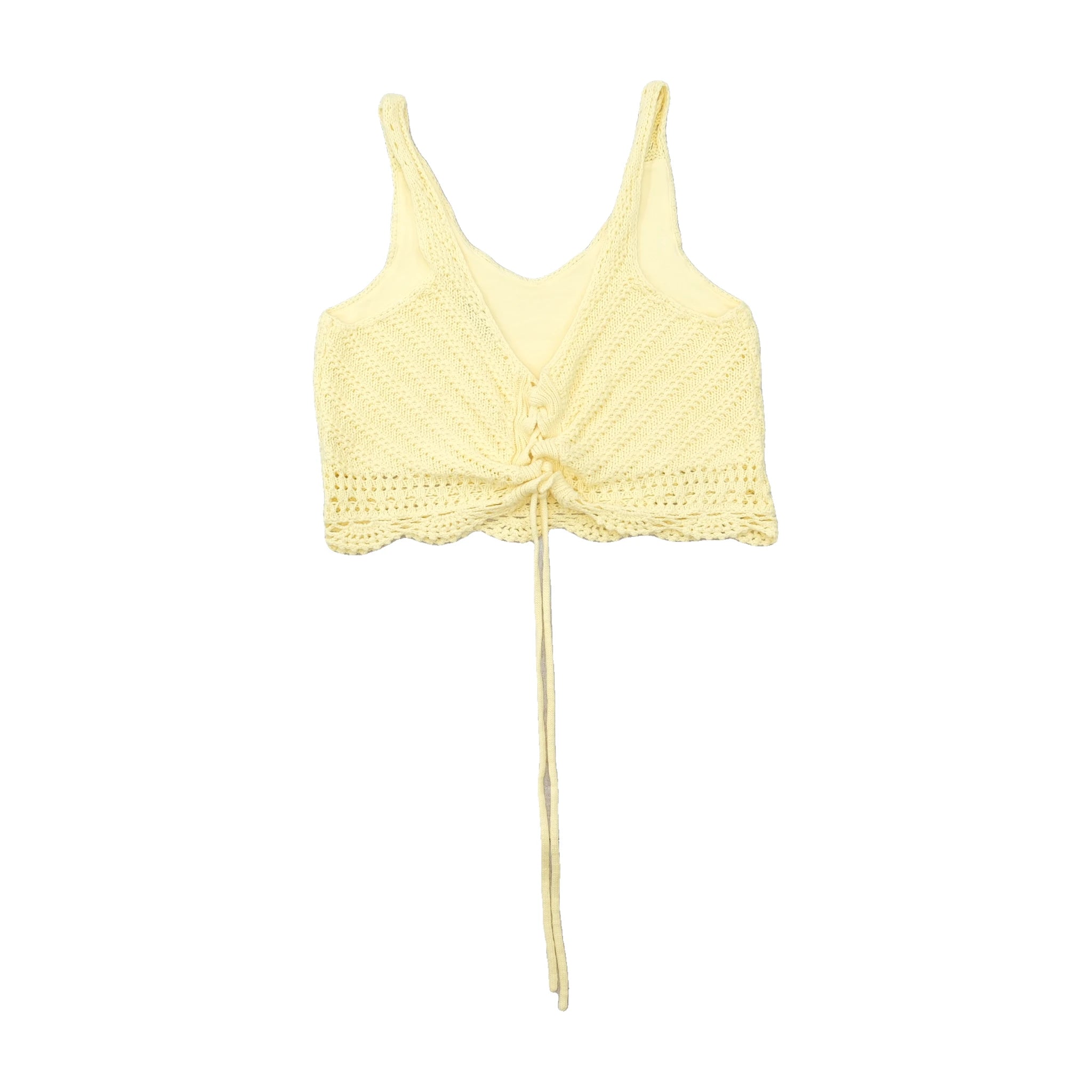 Hollister Crochet Knit Ruched Tie Bralette Shirt