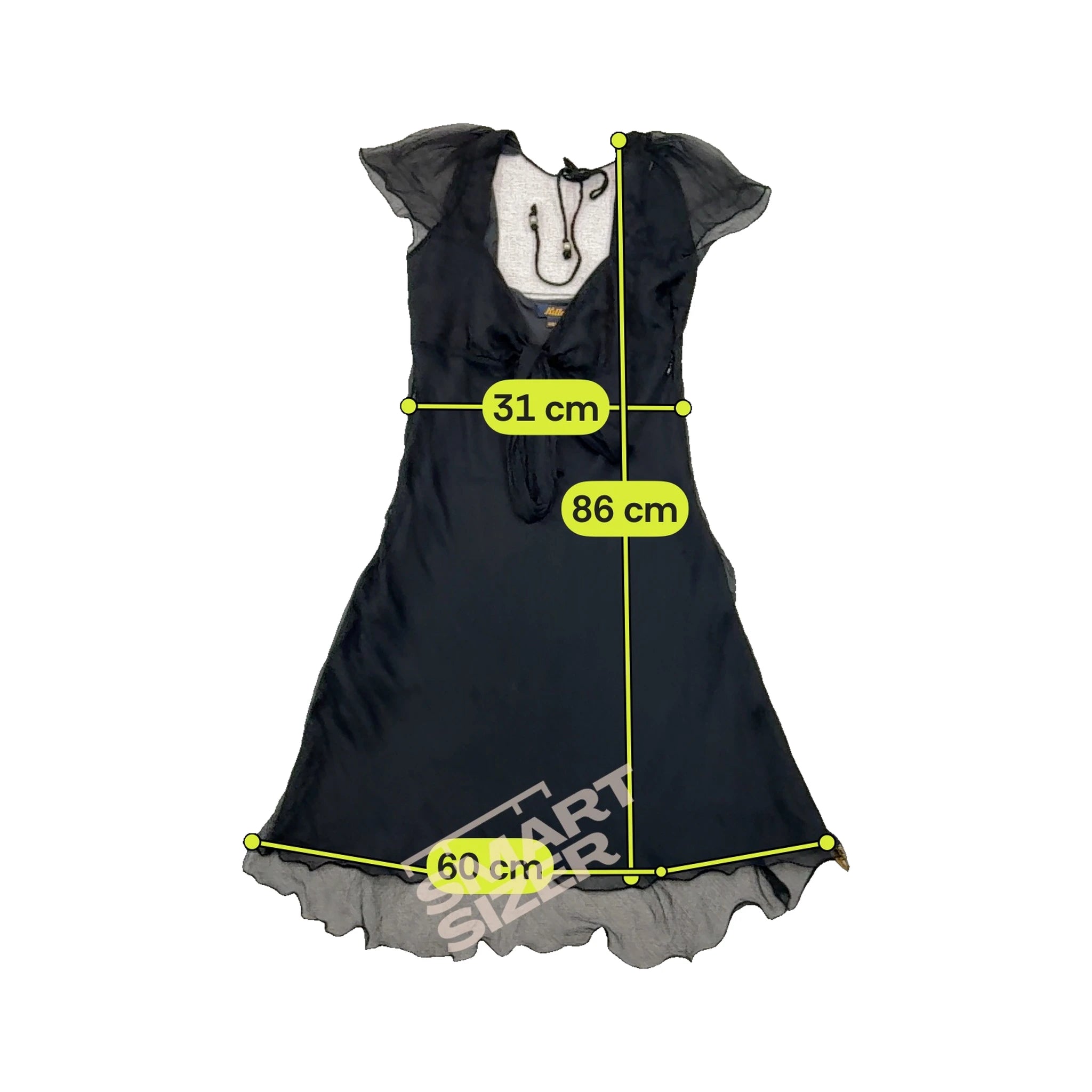 Killah Sheer Flutter Sleeve Tie Front Dress