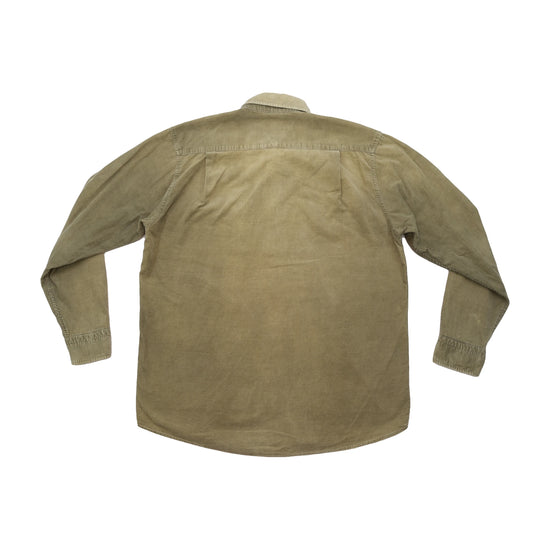 Green Leaves Olive Cotton Corduroy Button-Down Shirt