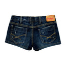 Pitstop Distressed Dark Wash Denim Shorts