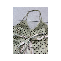 Vintage Polka Dot Floral Satin Slip Dress (Falta Editos)