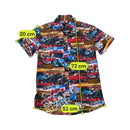 S.C.W. Made For You Route 66 Classic Car Print Cotton Button Up Shirt