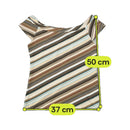 Cotton Club Diagonal Stripe Cap Sleeve Blouse
